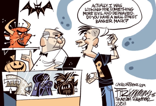 Wall Street Banker Scary Halloween Mask
